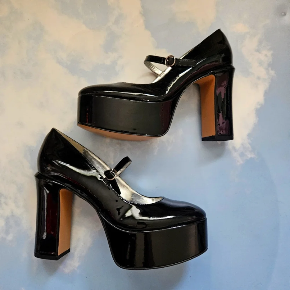 Mix No. 6 Black Platform Mary Jane Shoes